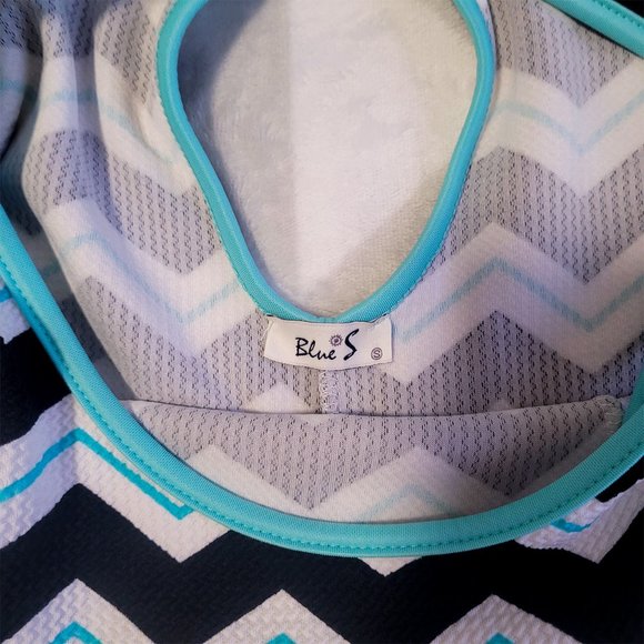 Colorful Sleeveless Dress, Zigzag Pattern Mini Dress, Size S - Picture 3 of 5